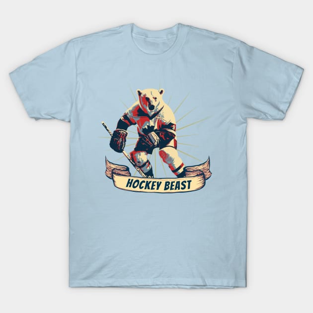 Ice Hockey Polar Bear Hockey Beast T-Shirt by DesignArchitect